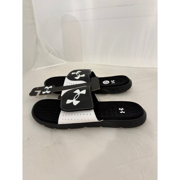 Under Armour UA M ignite pro slides black white mens shoes size 13 3026023 003 main image 5